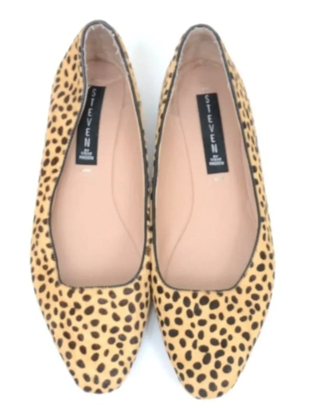 Steven By Steve Madden Bantry Women 8 Genuine Leather Calf Hair Almond Toe Flats